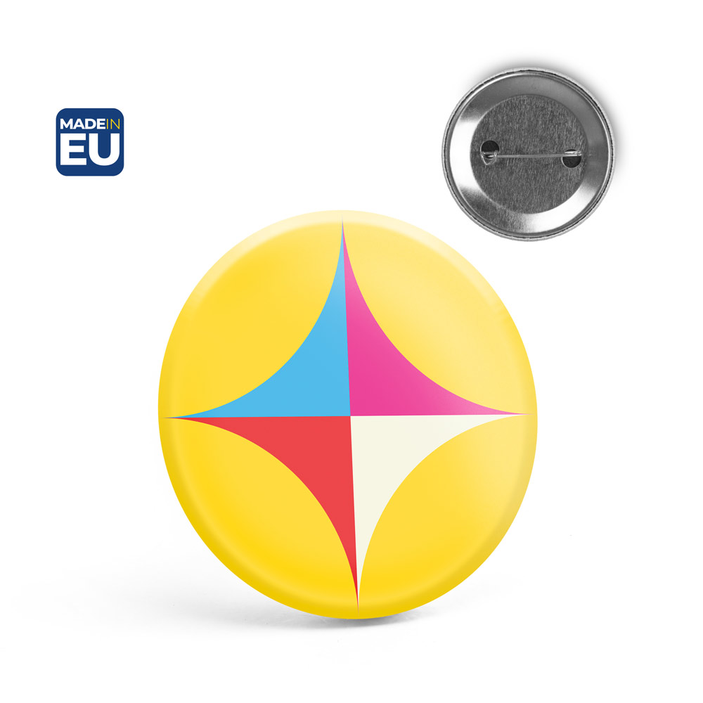 Badge Button P'IN 9 à épingle personnalisé, ø59 mm