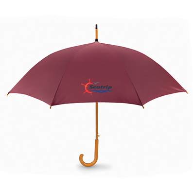 Parapluie canne personnalisé 104 cm poignée en bois - Milo