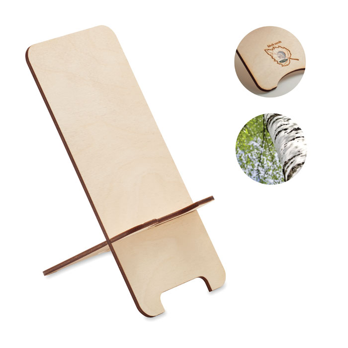 support pour téléphone en bois de bouleau avec kit de graines de pin - Bussière-Poitevine