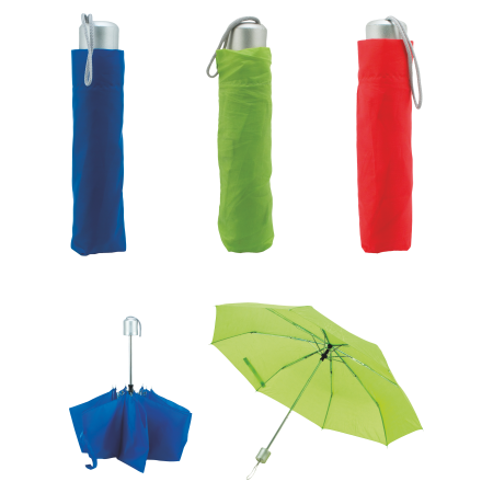 Parapluie à manche métallique pliable avec poignée en PVC - Saint-Gorgon-Main