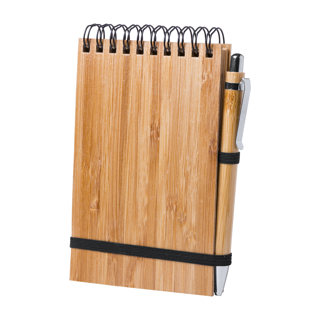 Carnet à spirale Shunan personnalisé en bambou avec stylo en bambou imprimé avec logo