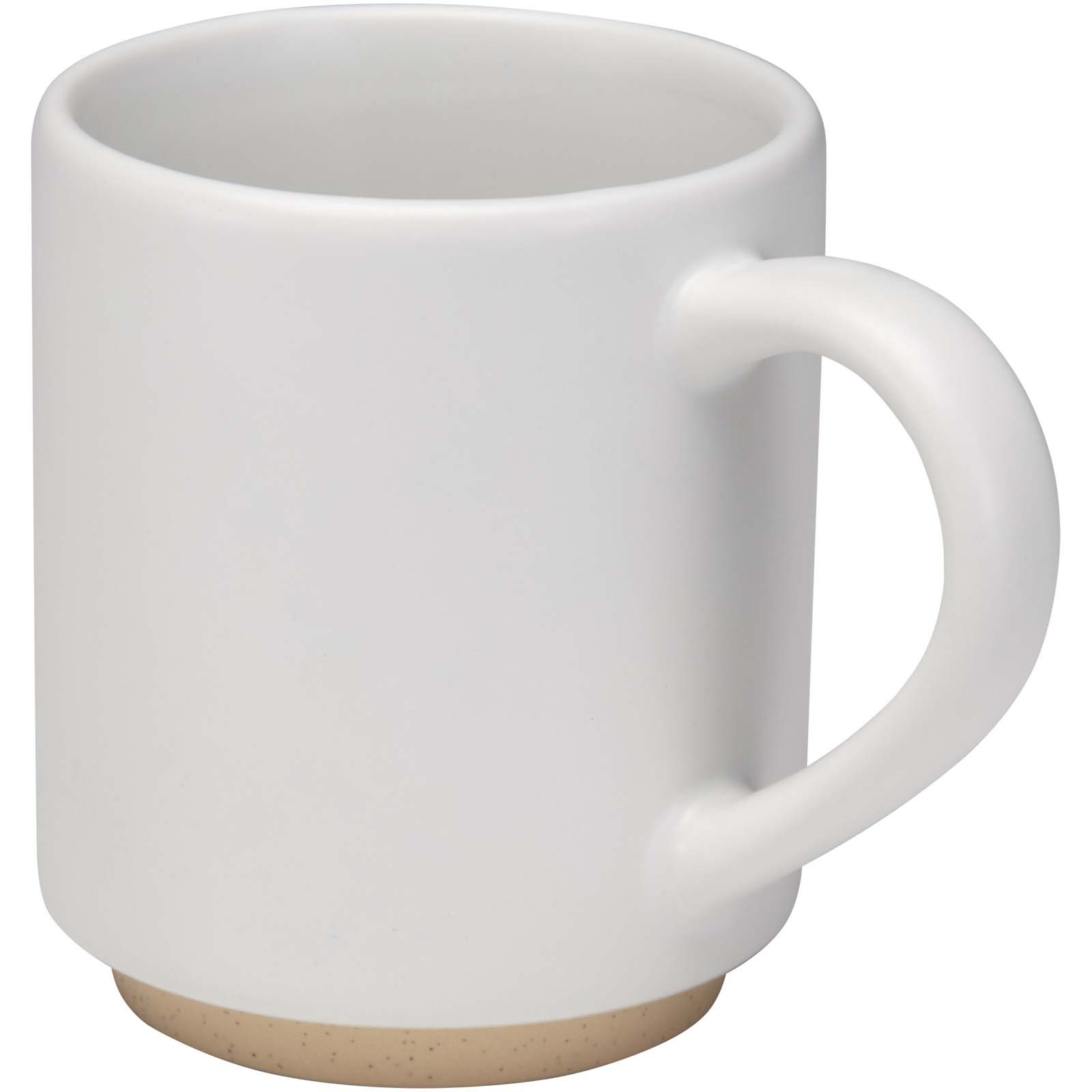 Camilla stapelbare Keramiktasse 180 ml mit matter Oberfläche und Logo