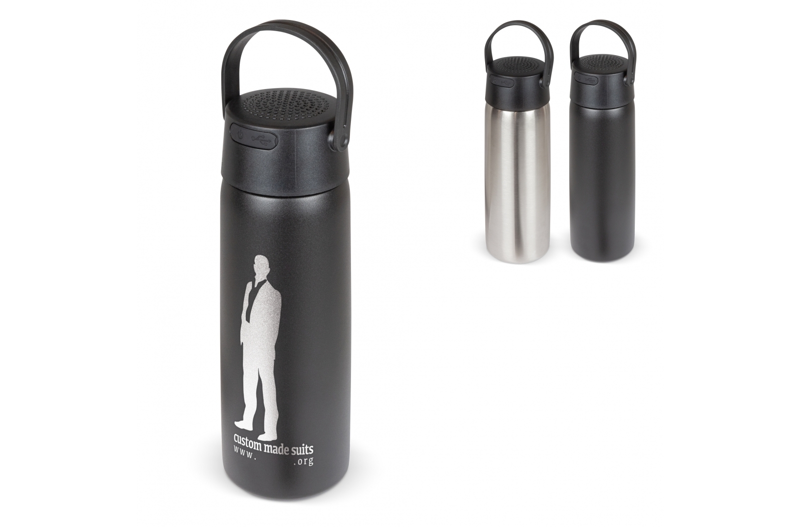 Gourde Inox Isotherme ACTIVE FLASK 1l/500ml sans BPA + Paille (3 Bouchons)  | Bouteille d'eau Acier Inoxydable Isolée, Thermos Réutilisable | Camping