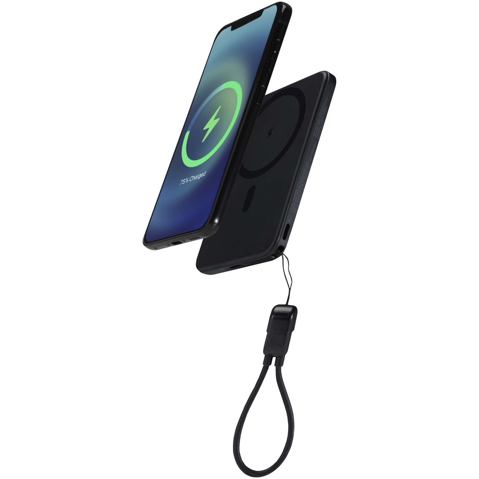 SMART 5000 mAh Magnet-Powerbank aus Recyclingkunststoff mit Logo