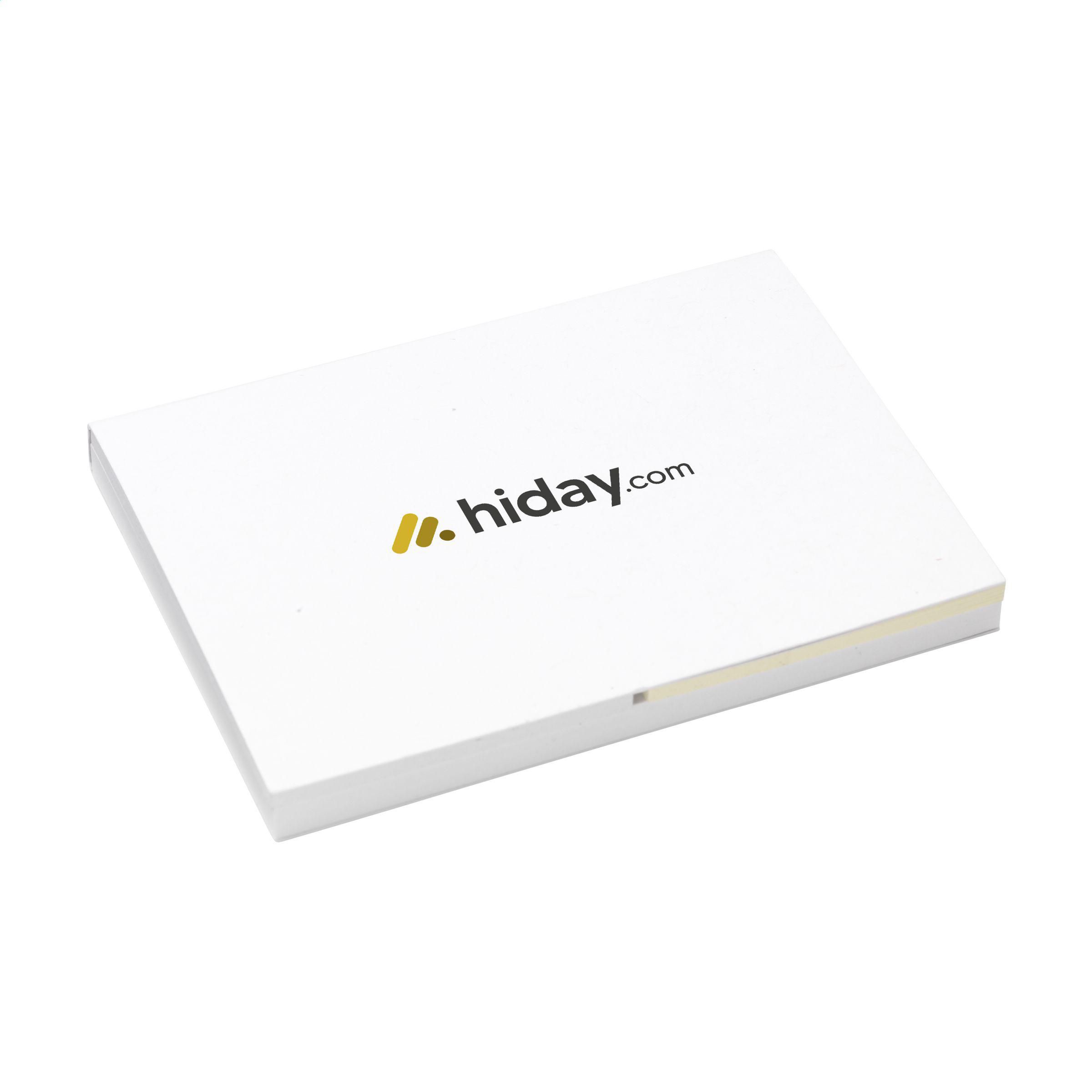 Memo plakbriefjes en markeringen van gerecycled papier bedrukken met logo