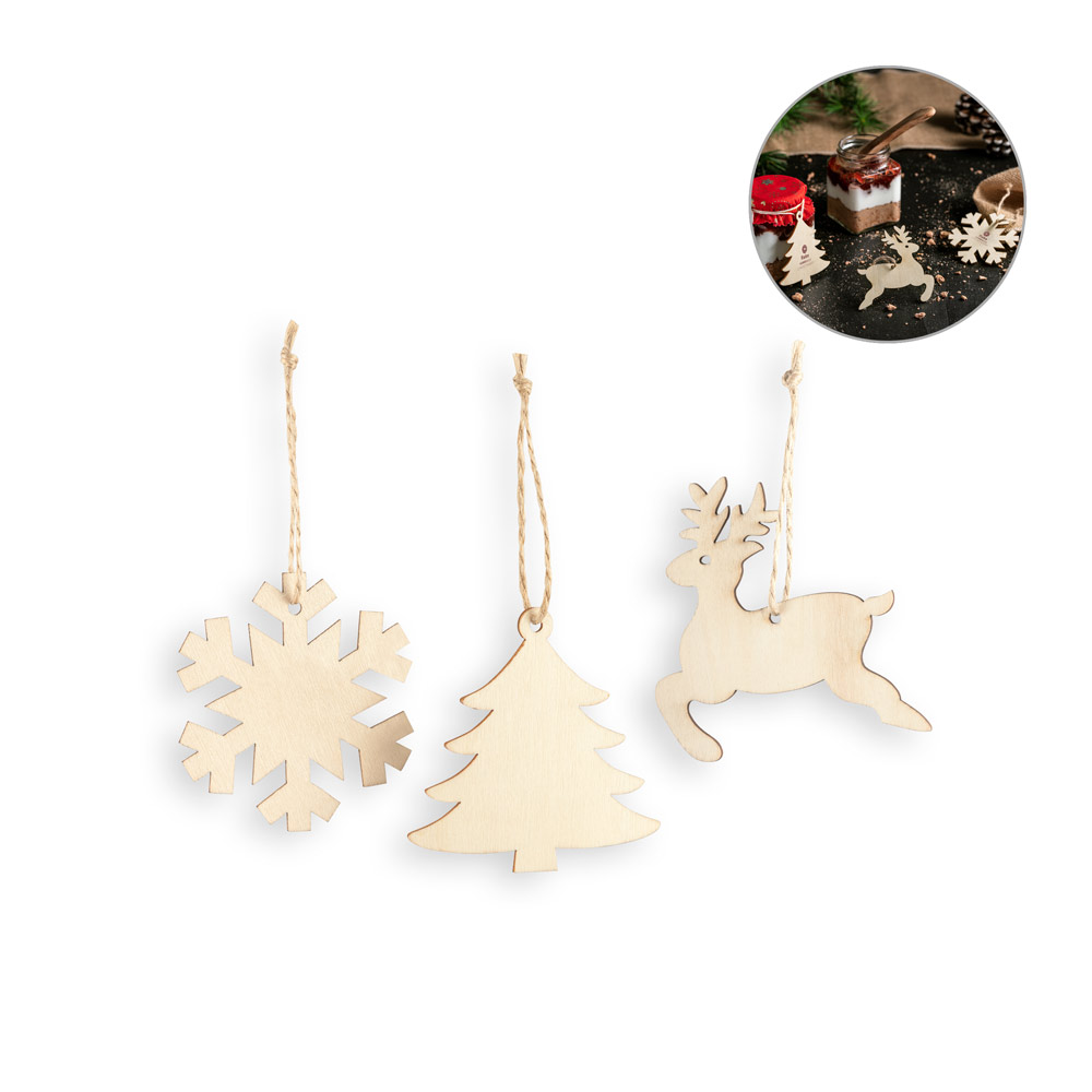 Ensemble de décorations de Noël en contreplaqué - Giverny