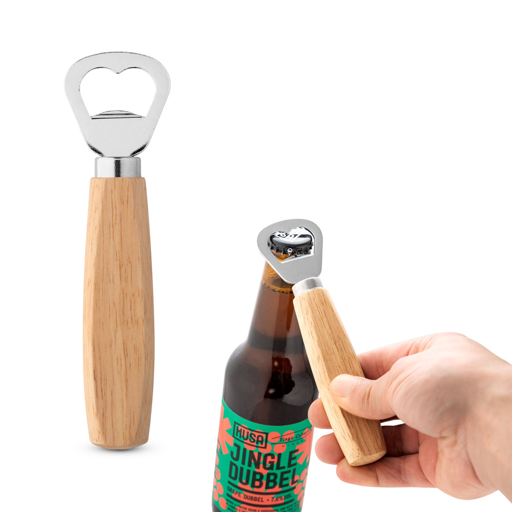 Houten Metaal Flesopener - Boutersem