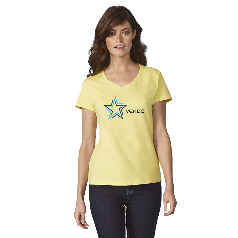 Dames Premium Katoenen V-hals T-shirt - Merchtem