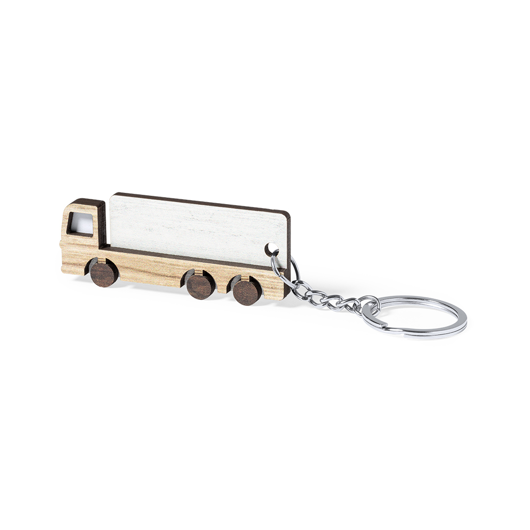 Houten Vrachtwagen Sleutelhanger - Loon