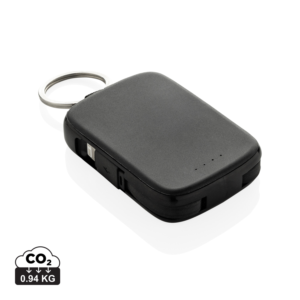 Mini PowerKey 2000 mAh avec câbles intégrés - Ham-sur-Meuse imprimé avec logo