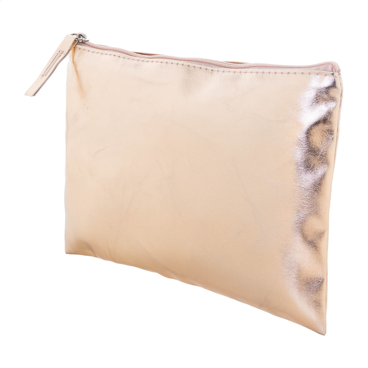 Mecol toilettas van PU-leer met metallic afwerking, bedrukt met logo bedrukken met logo