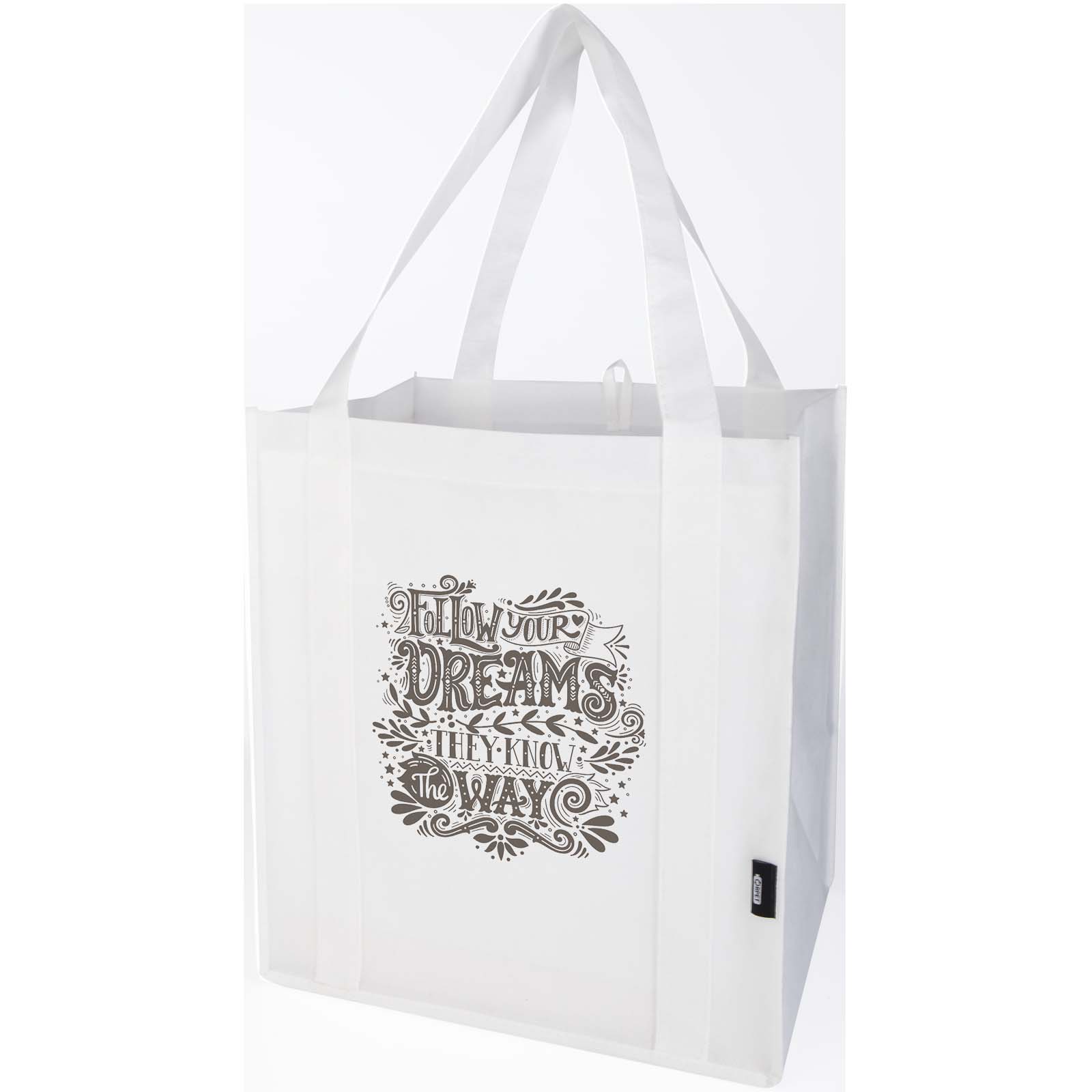 Liberty GRS gerecycled non woven draagtas met bodemplaat 29 l bedrukken met logo