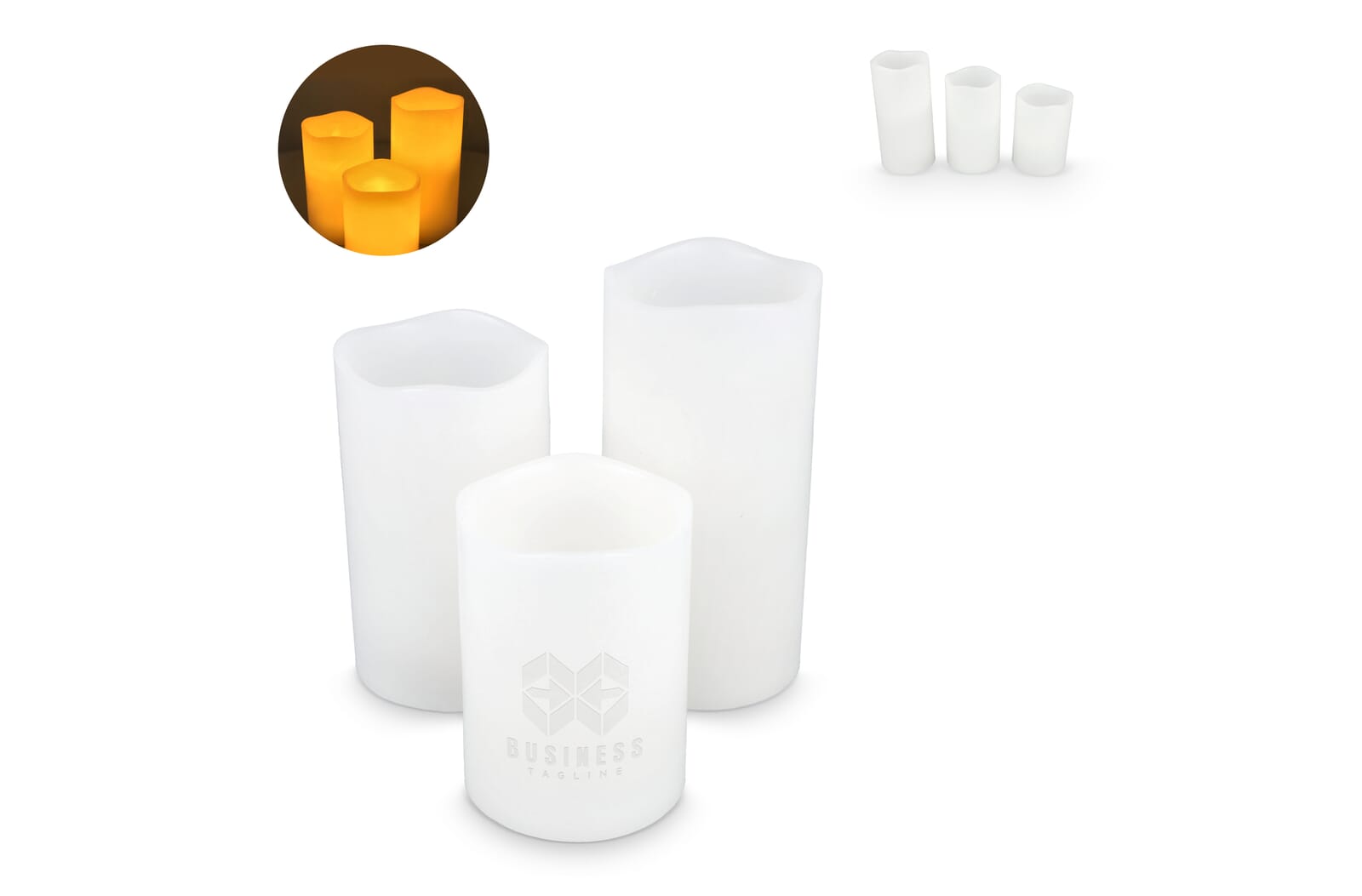 Lichtvlam 3-delige LED Wax Kaarsenset (Batterij Gevoed) - Roeselare