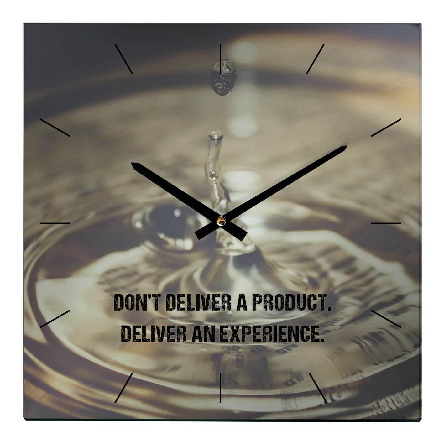 Vierkante glazen wandklok - Waasmunster