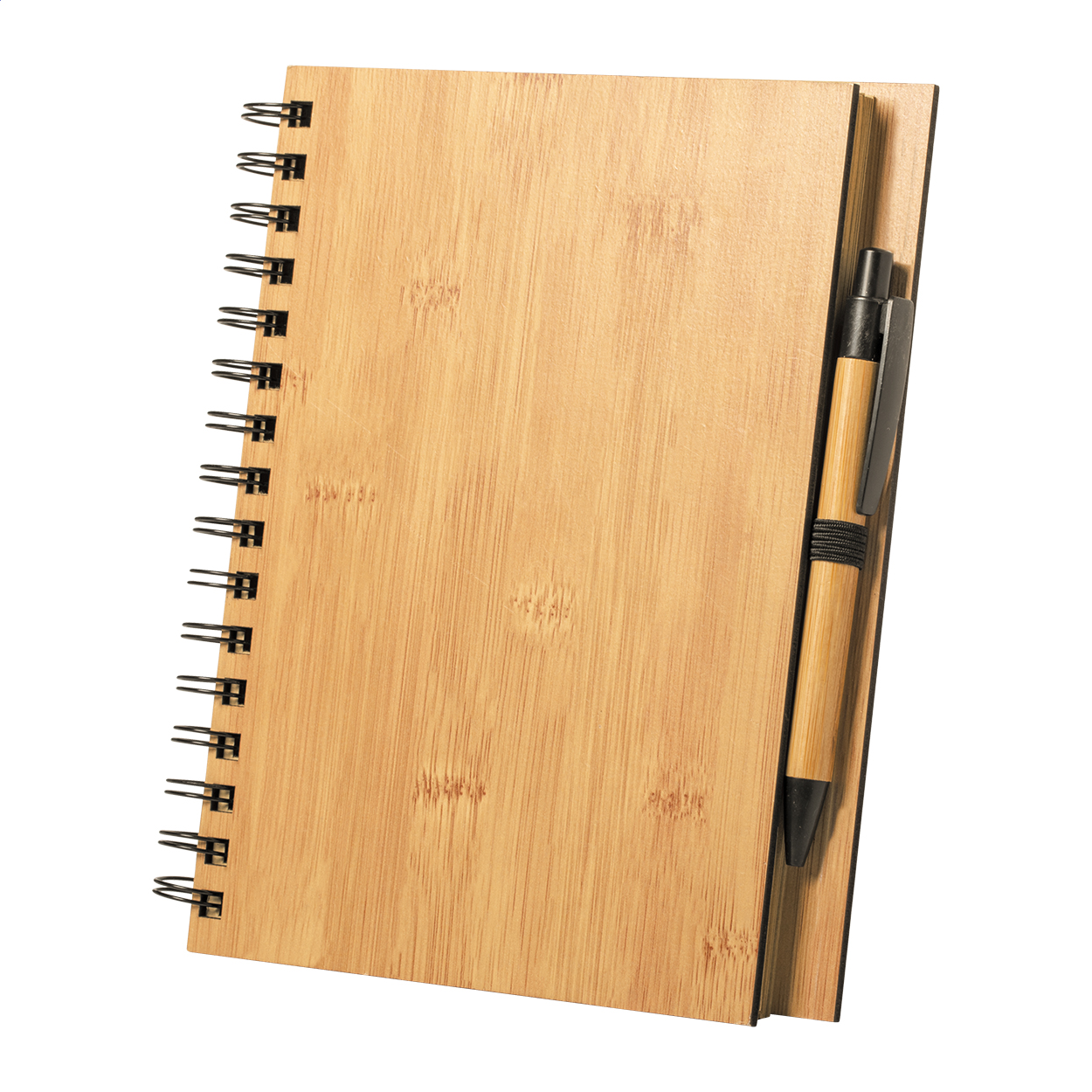 Carnet à spirale A5 Hokoku personnalisé en bambou avec stylo bambou imprimé avec logo