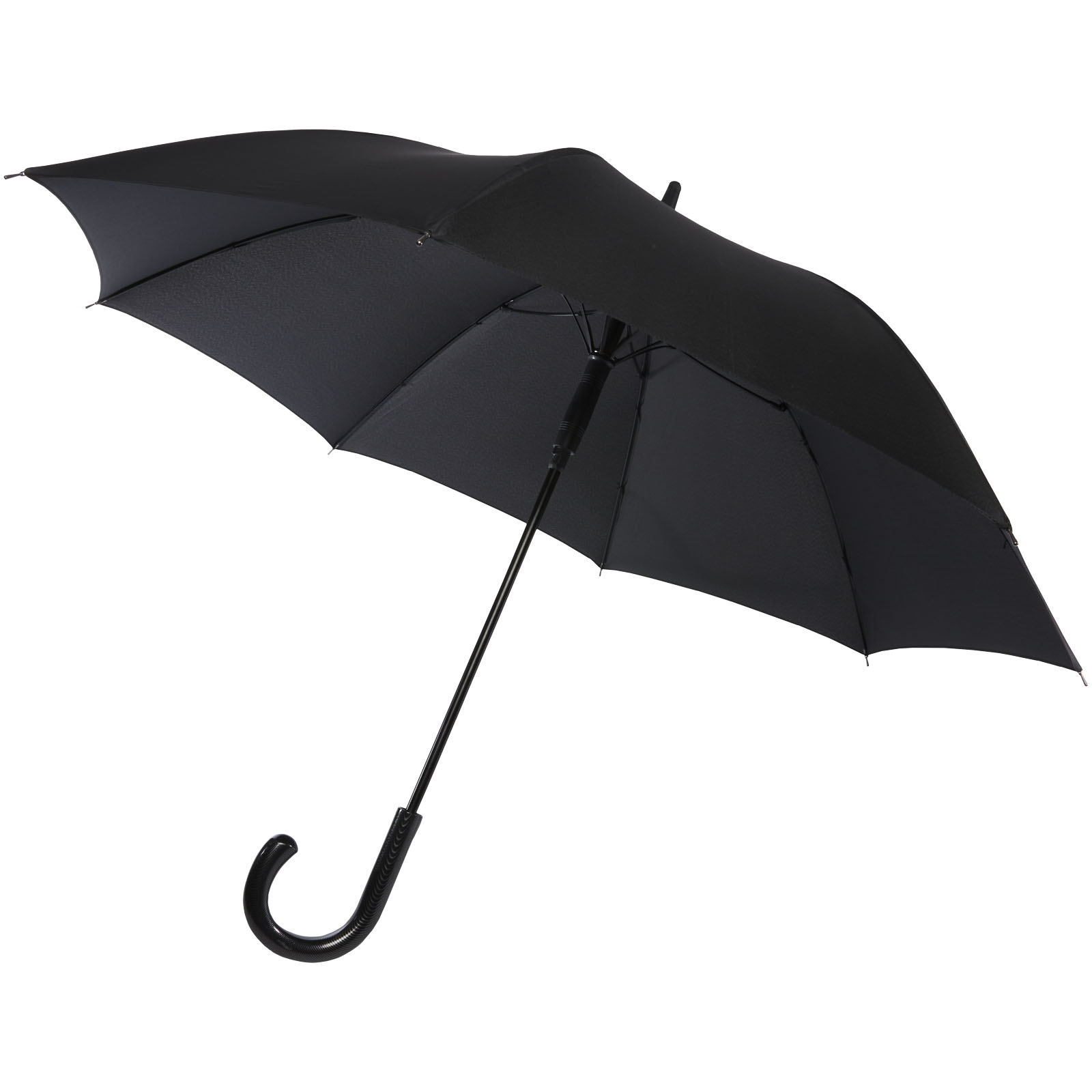 Parapluie Fontana de 23" à ouverture automatique avec aspect carbone et poignée courbe