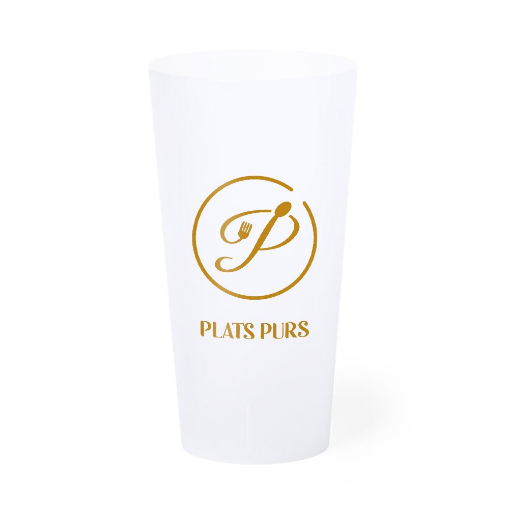 Gobelet plastique réutilisable personnalisé 400ml givré - Portland