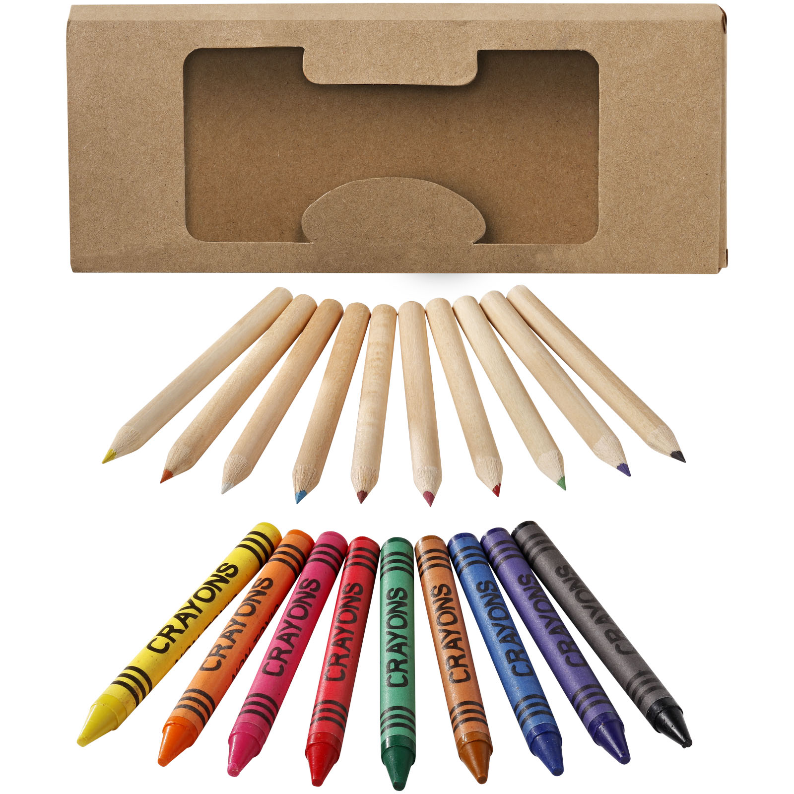 Kit de crayons et crayons gras colorés 19 pièces