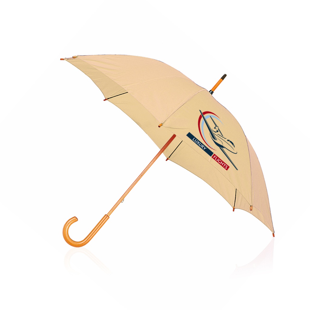 Parapluie personnalisé 105 cm avec poignée en bois - Maël - Zaprinta Belgique