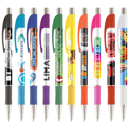 Zone de préhension du stylo à bille DIA avec impression en couleur intégrale sur toute la surface - Crasville-la-Rocquefort - Zaprinta Belgique