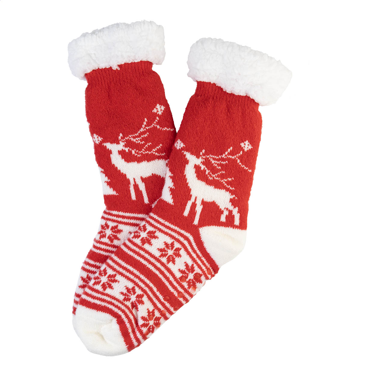 Chaussettes-pantoufles de Noël Norsokkar personnalisées en RPET, taille 36-43
