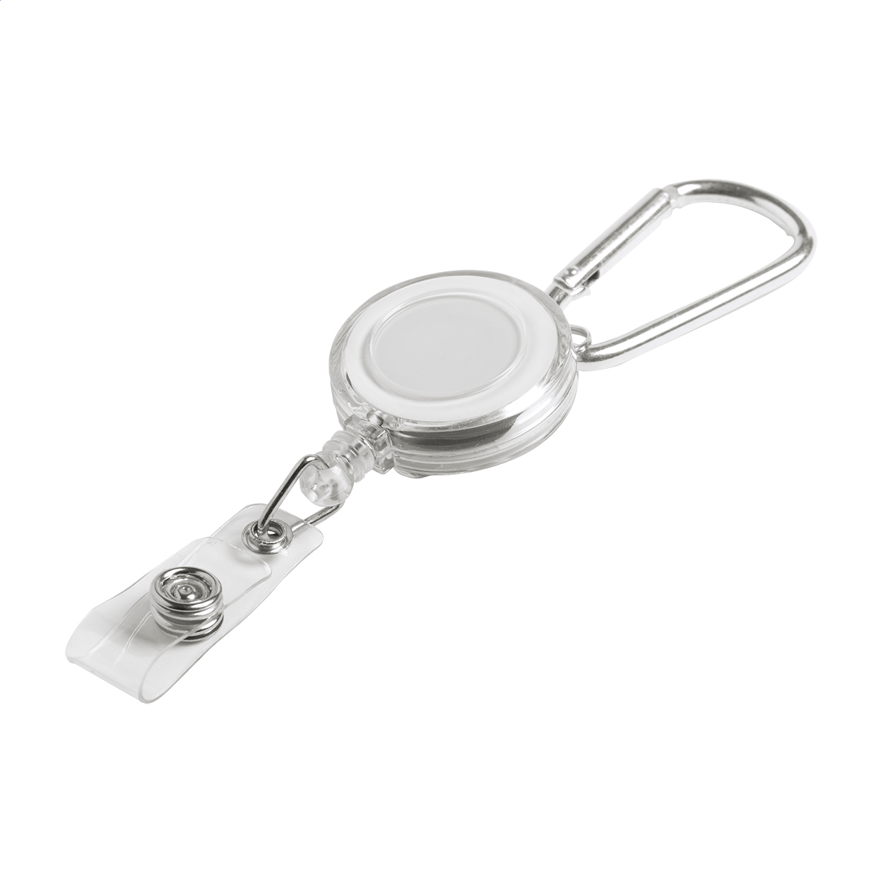 Piste kunststof badgehouder met jojo en aluminium karabijn, met logo
