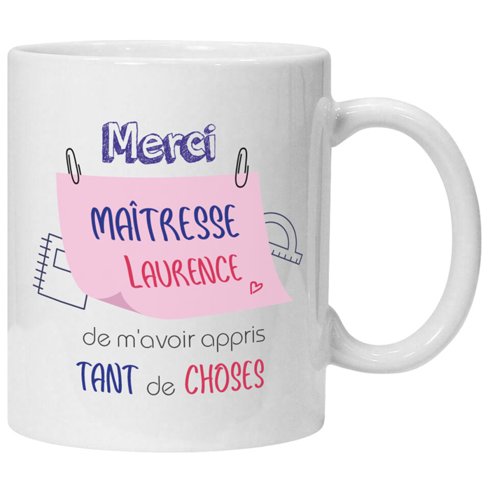 Tasse, Mug, Cadeau Maîtresse, Merci Maîtresse