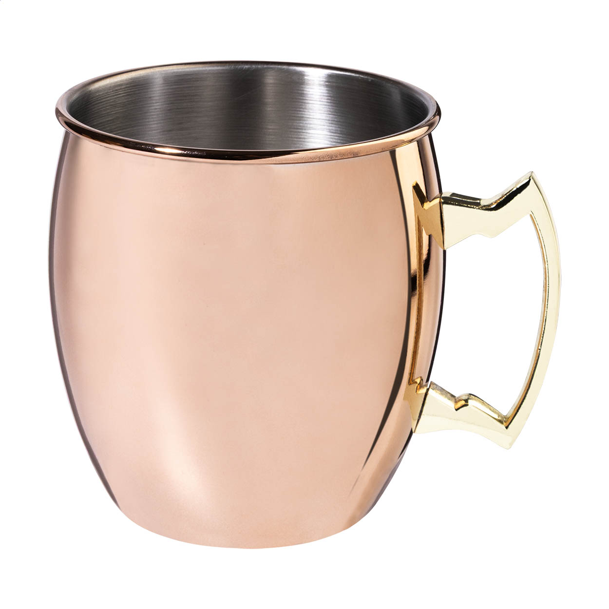 Mule verkupferter Edelstahl-Cocktailbecher mit Henkel, 500 ml, Logo bedrucken mit Logo