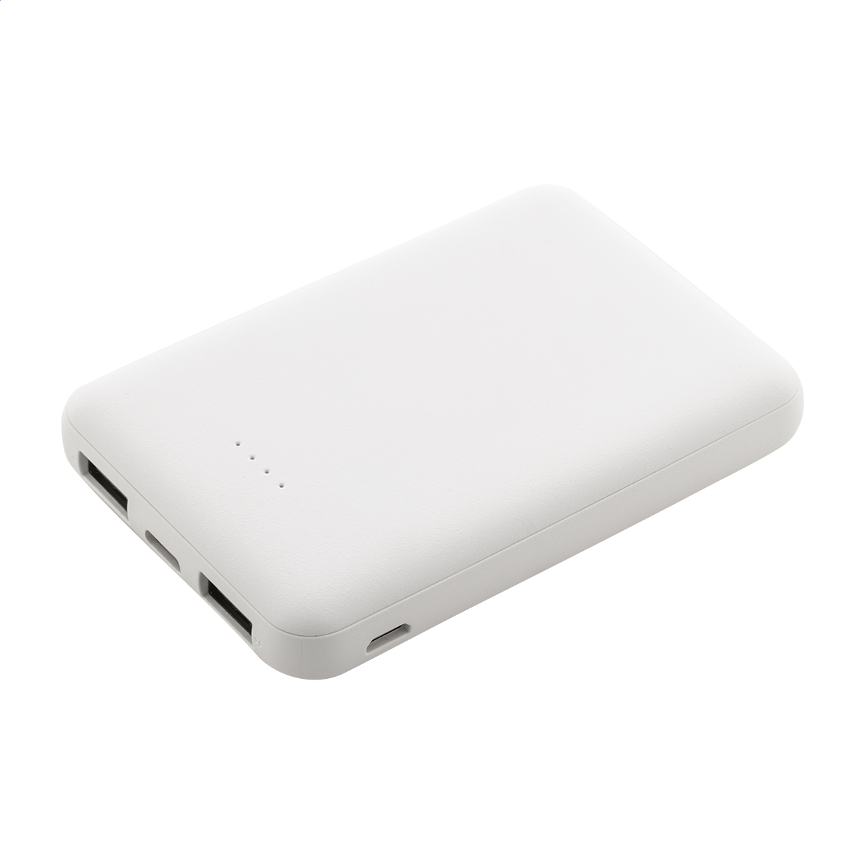 Rabobank Slim Powerbank aus recyceltem ABS mit 5000 mAh und Ihrem Logo