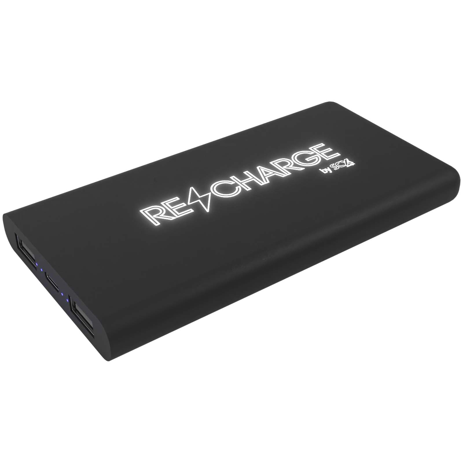Lichtgevende Draadloze Rubber Powerbank 10.000 mAh - Hove