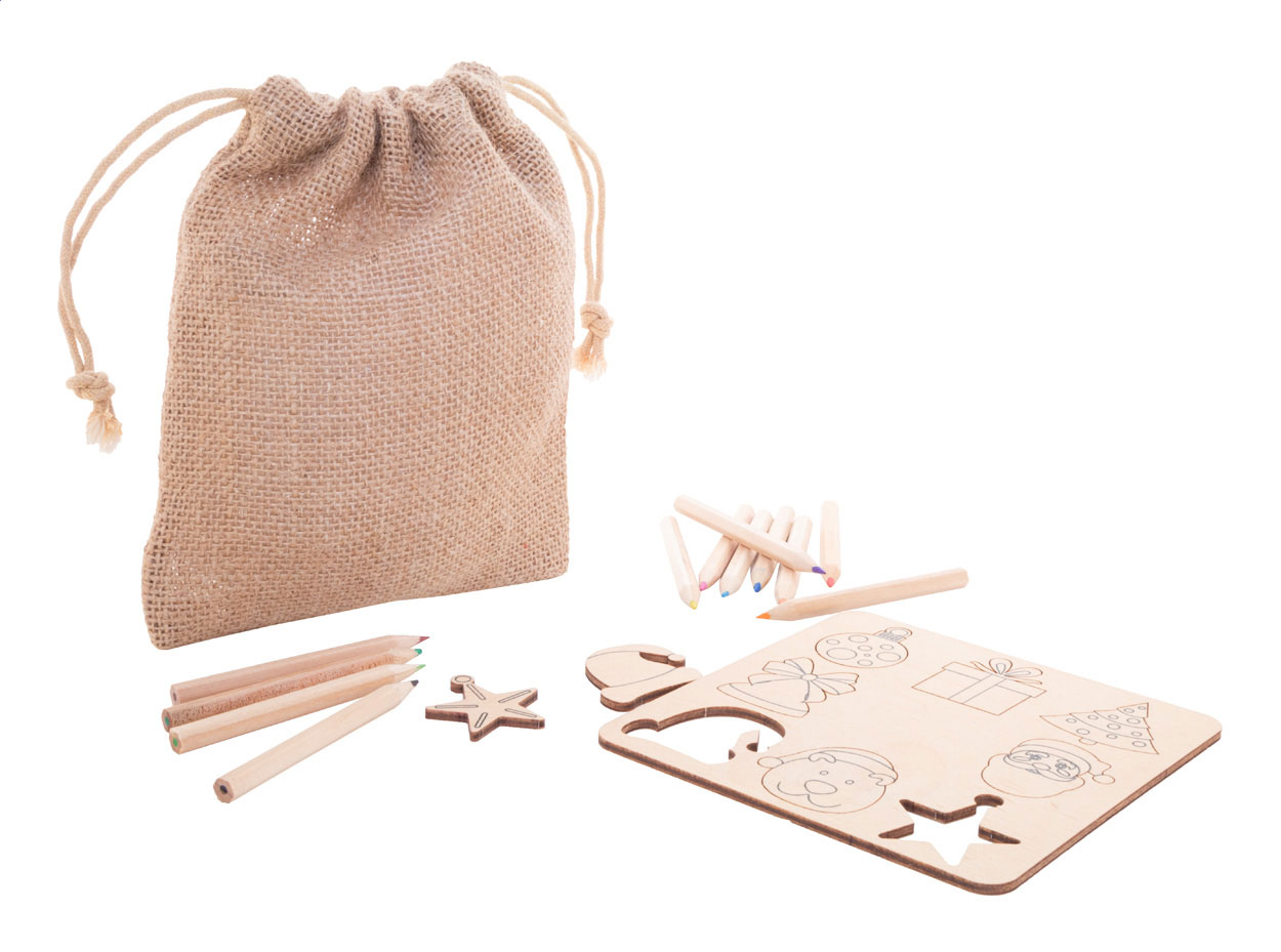 Jeu de Noël en bois à colorier et assortir - Hémonstoir