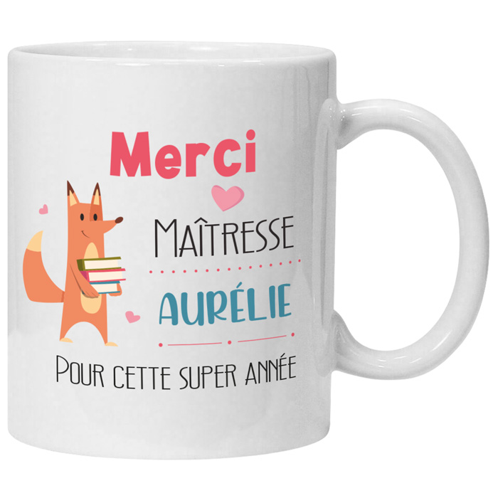 Mug maîtresse personnalisé Super année - Imani