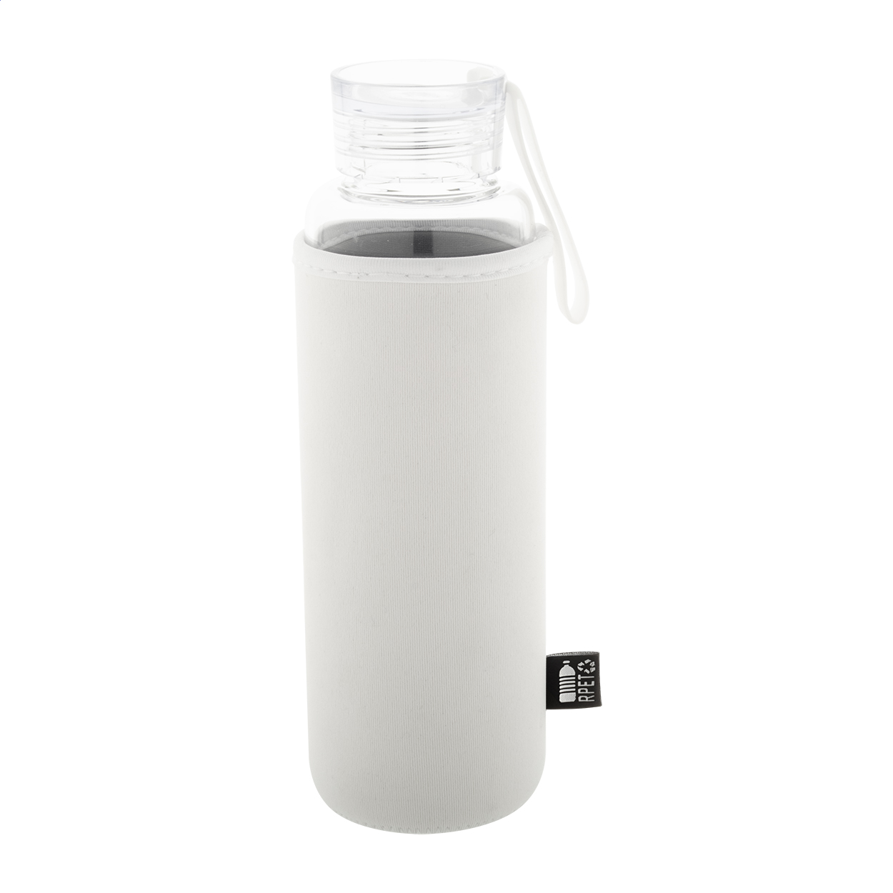 Bouteille Vitrem personnalisée en verre recyclé avec housse néoprène, 550 ml