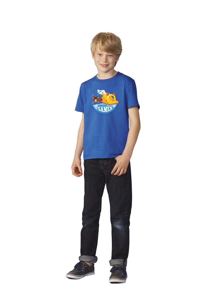 T-shirt pour enfant manches courtes avec col rond coton ring spun 140 g/m² - Thomas