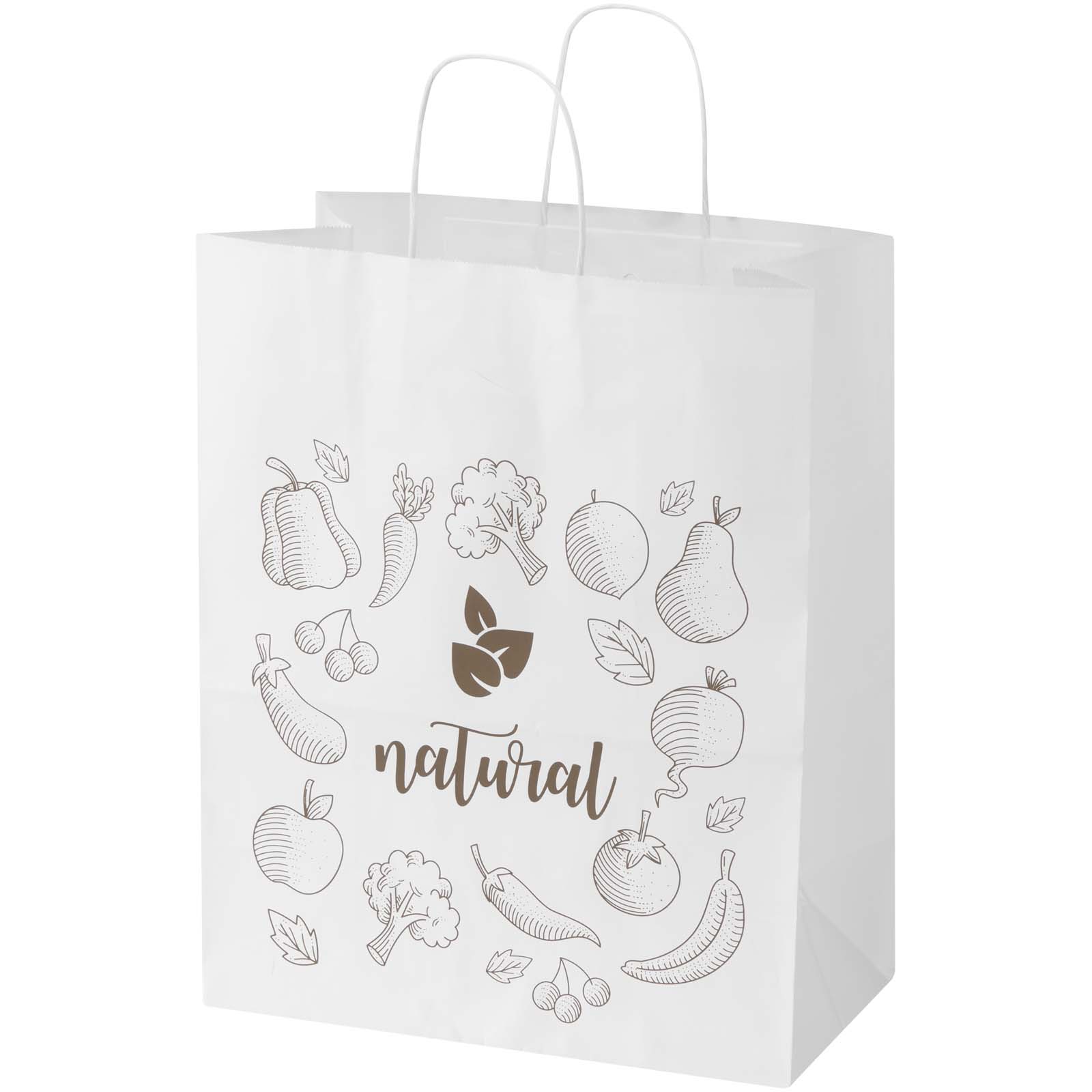 Elegante Tragetasche aus Kraftpapier mit gedrehten Griffen - Solingen bedrucken mit Logo