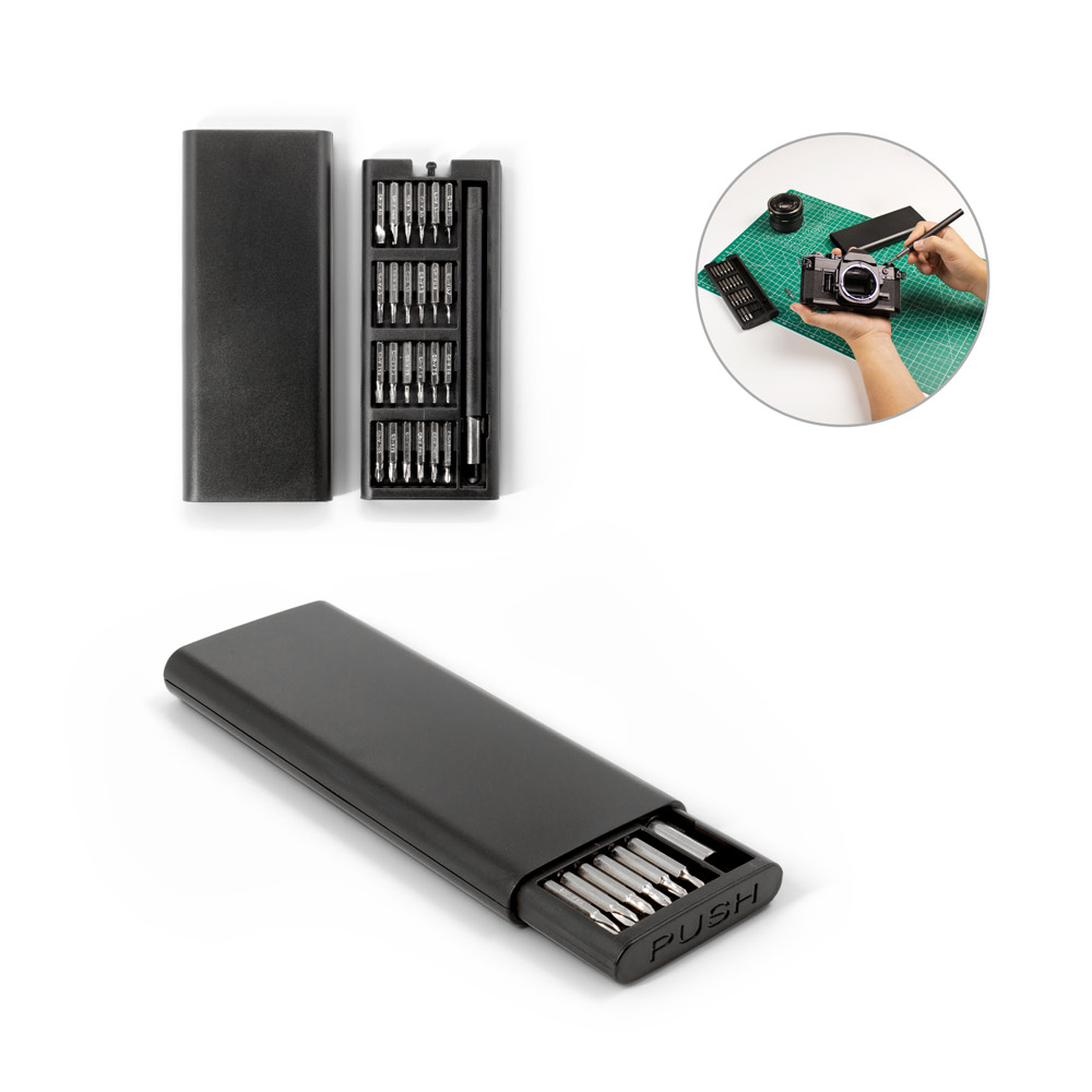 ATOM. Set Schraubendreher mit verschiedenen magnetischen Spitzen aus Kohlenstoffstahl