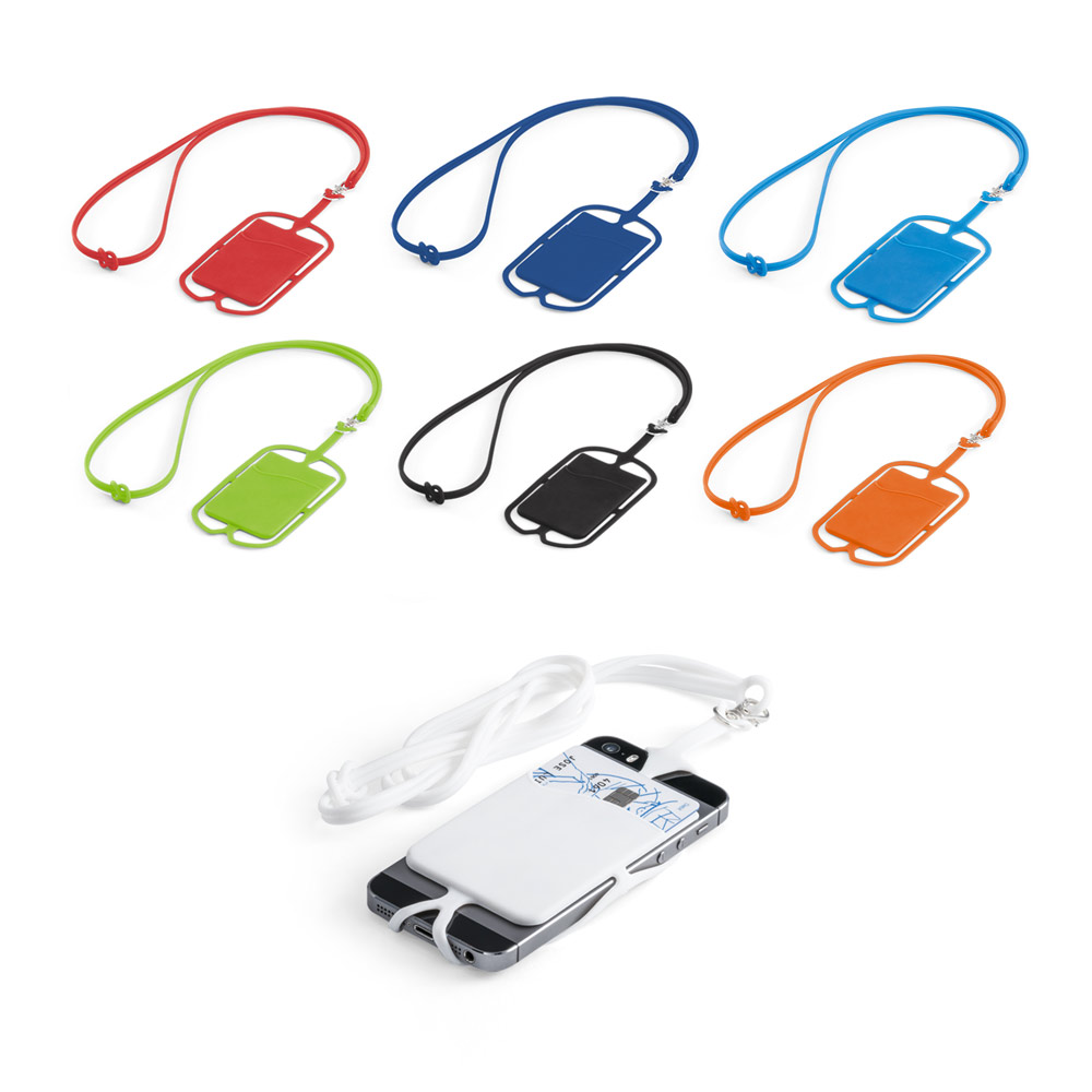Porte-carte en silicone avec lanière et support pour smartphone - Biot