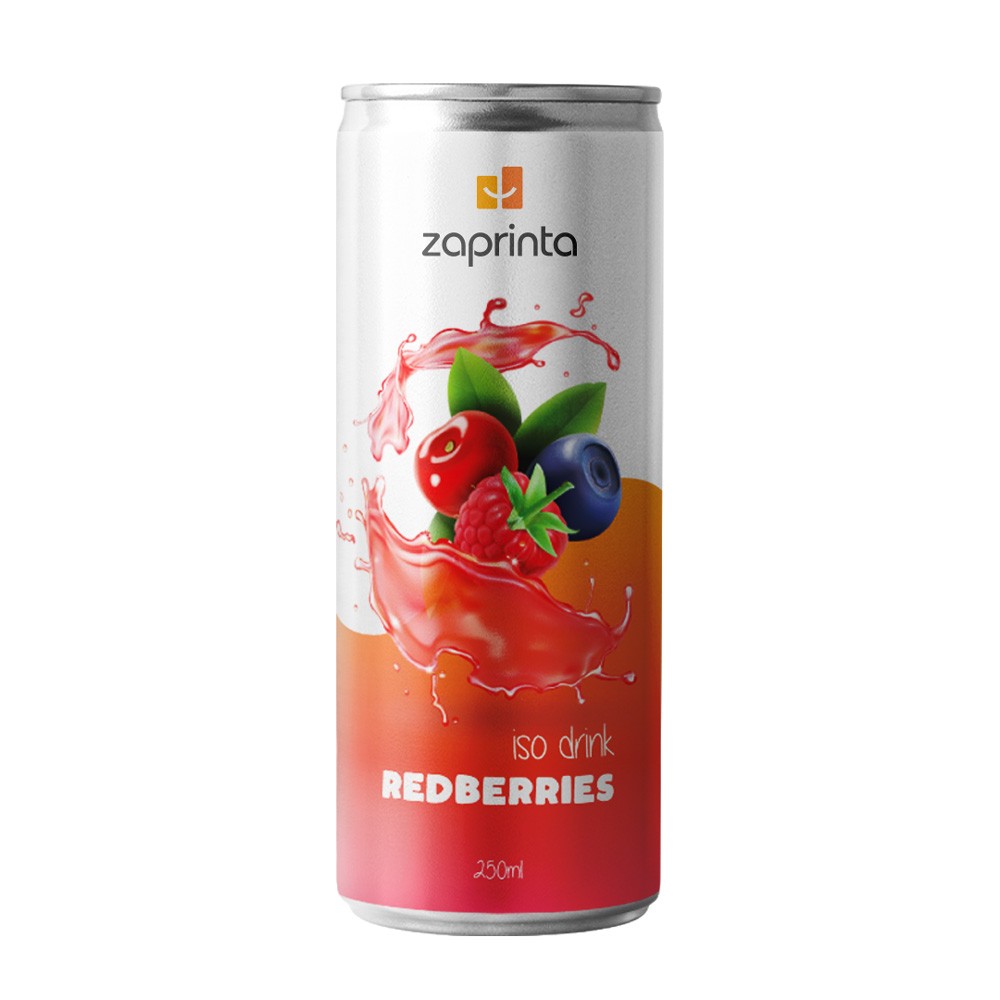 Canette personnalisée de boisson énergisante fruits rouges 250ml