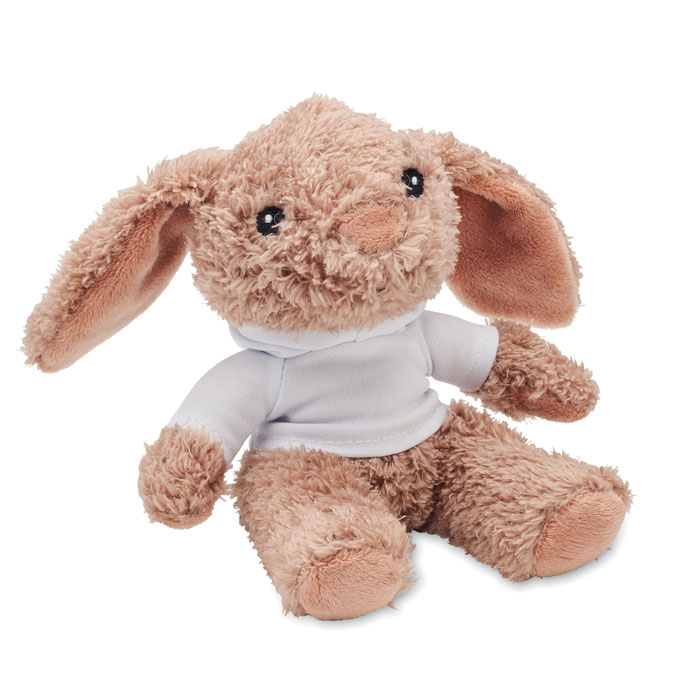 Peluche lapin portant un sweat à capuche - Rennemoulin