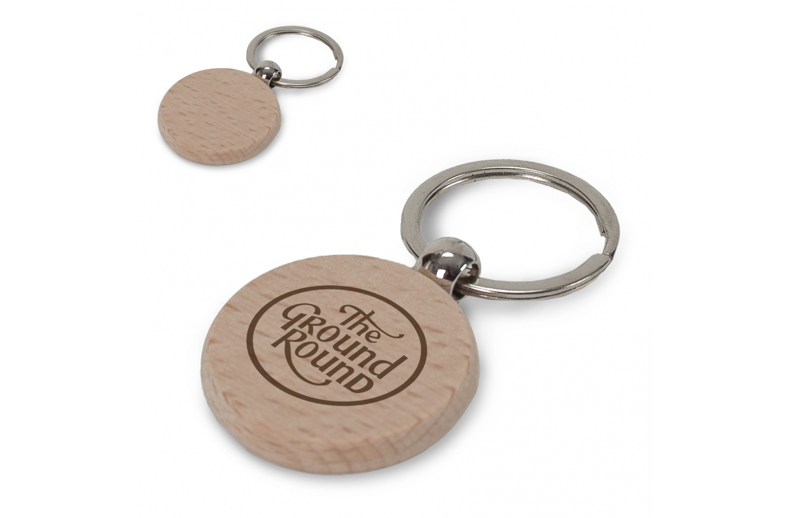 Porte-clé rond en bois Ø40mm