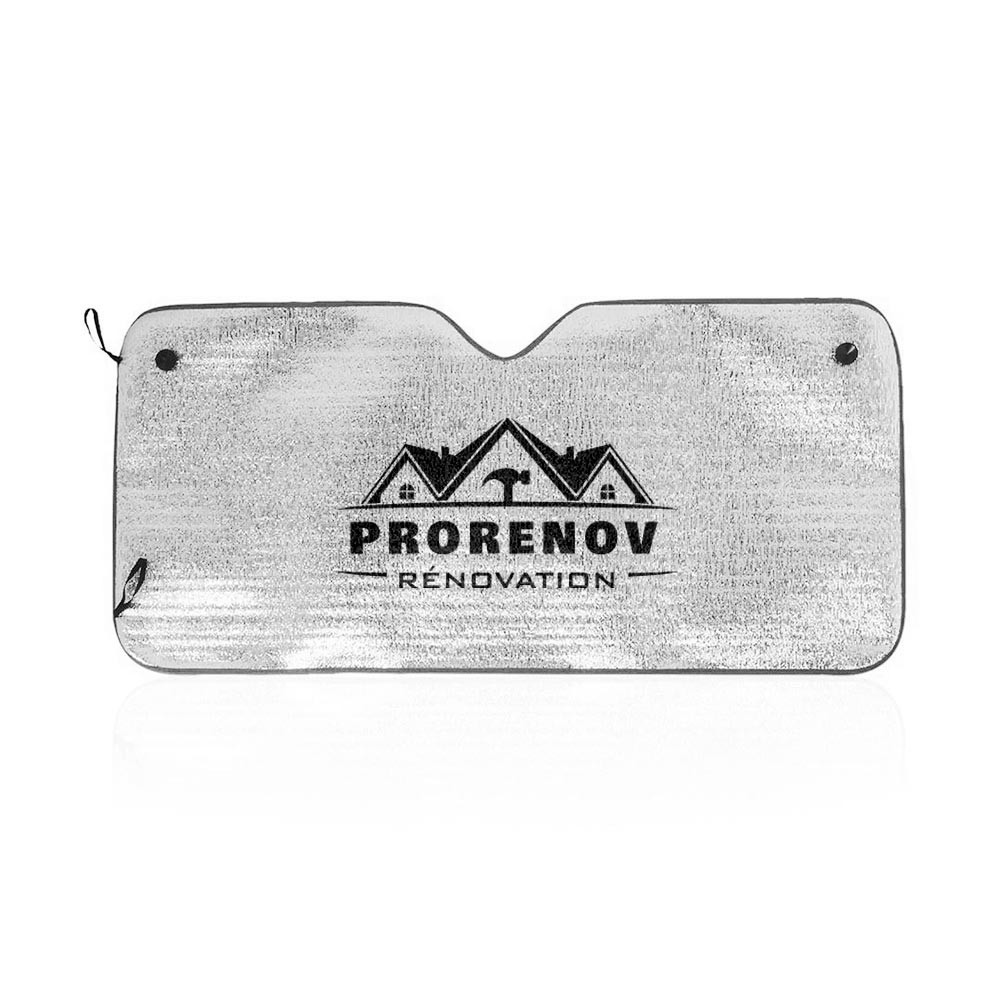 Personalisierter Autosonnenschutz, einseitig faltbar, silbermetallic - Boris