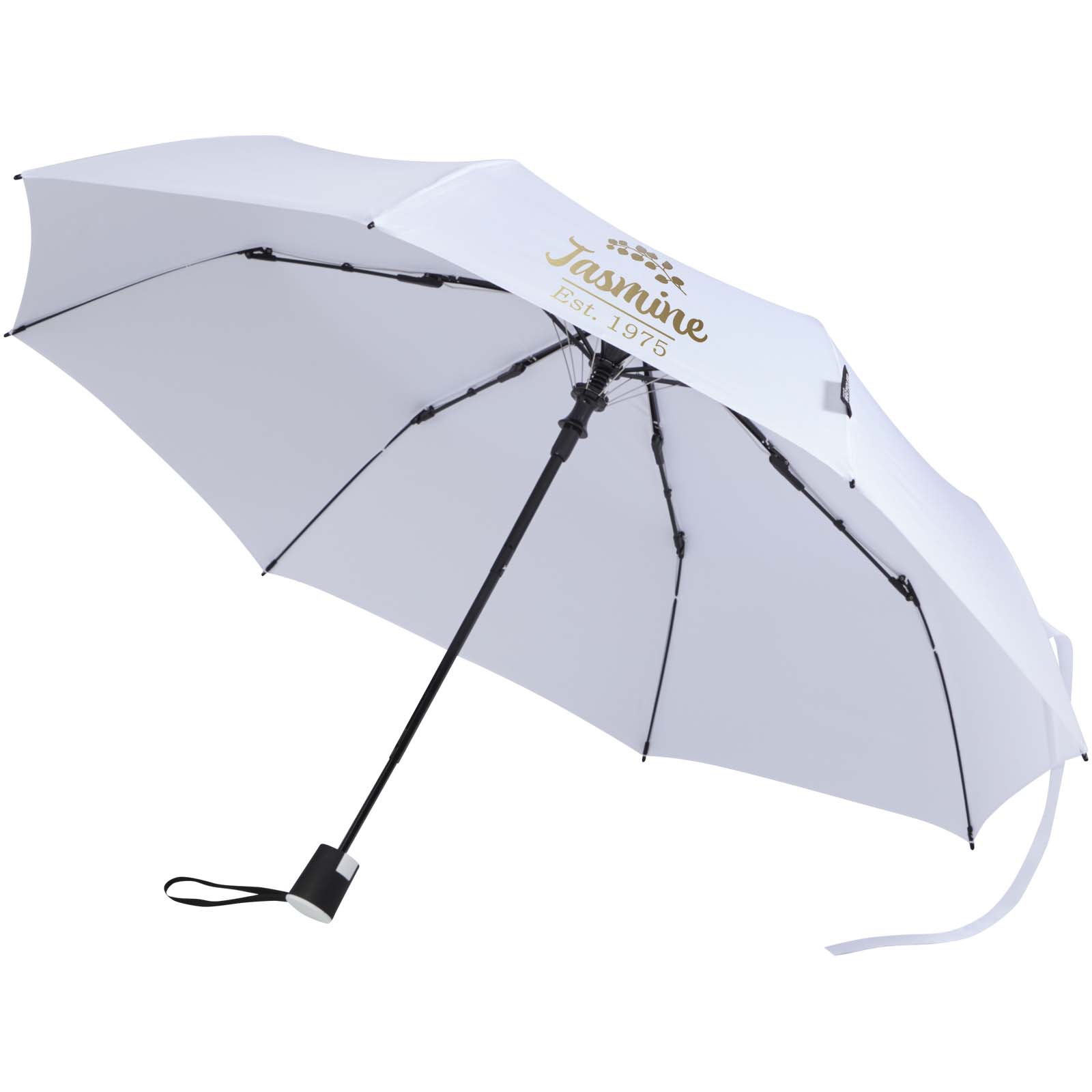 Agnes 21" opvouwbare paraplu met automatische opening van RPET bedrukken met logo