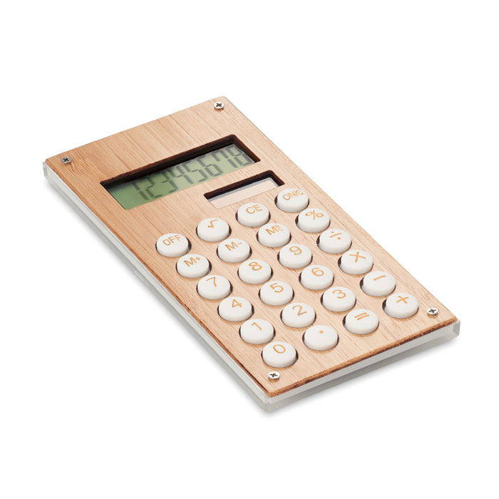 Calculatrice personnalisable en bambou - May - Zaprinta Belgique