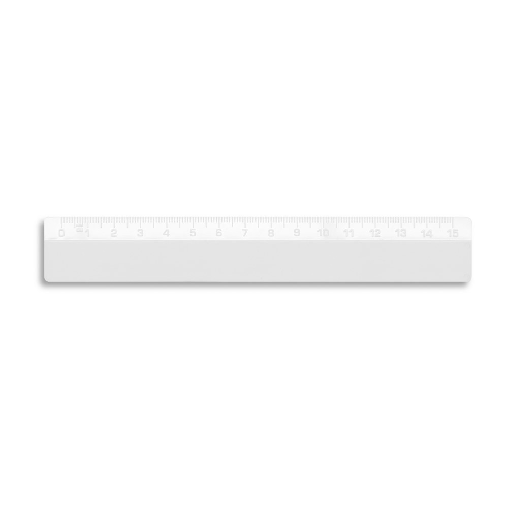 PS undurchsichtiger Lineal mit einer 15 cm Skala in Relief. 163 x 25 x 3 mm -