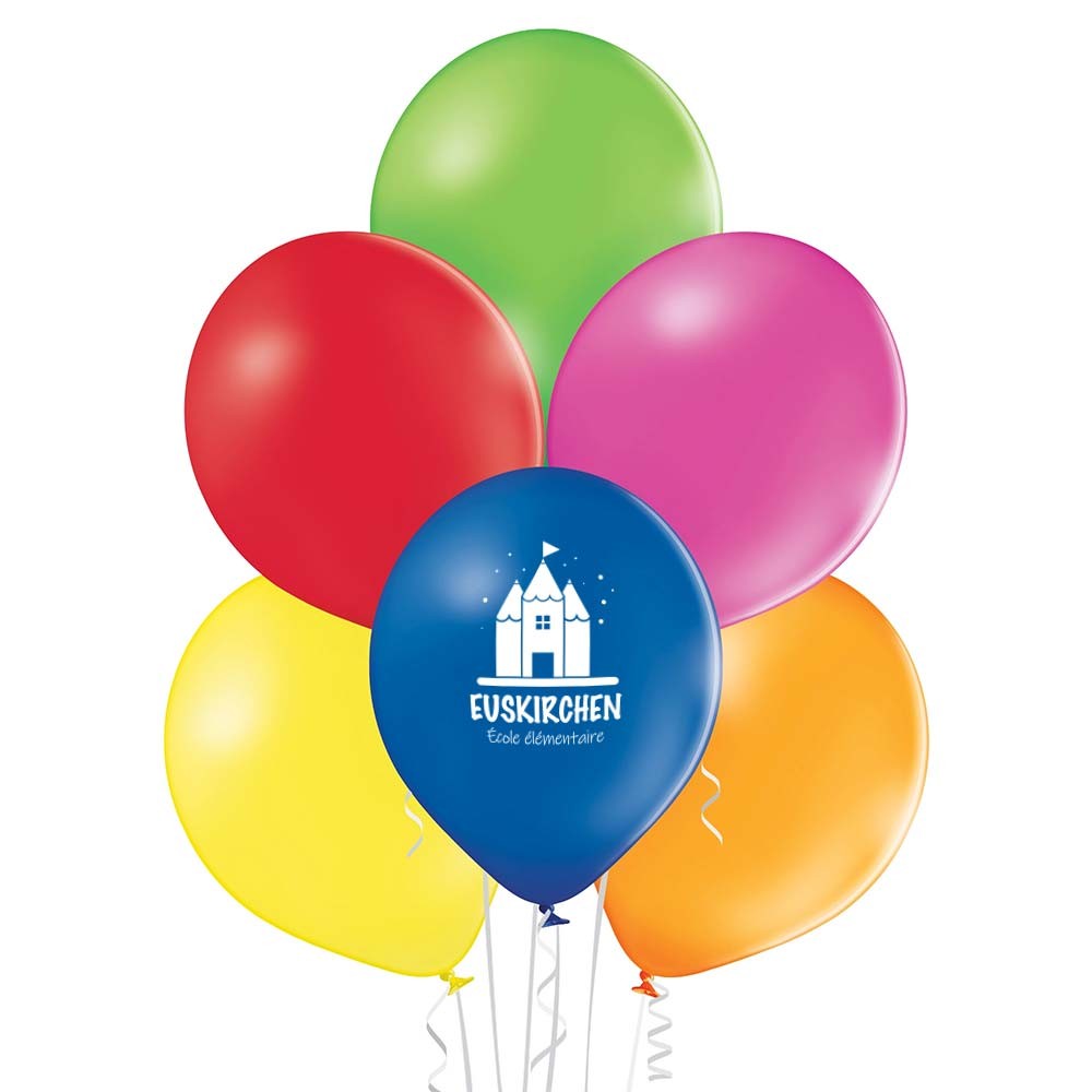 Ballons baudruche en latex naturel | couleurs pastel | Ø 27cm | livraison rapide | fabriqué en UE imprimé avec logo