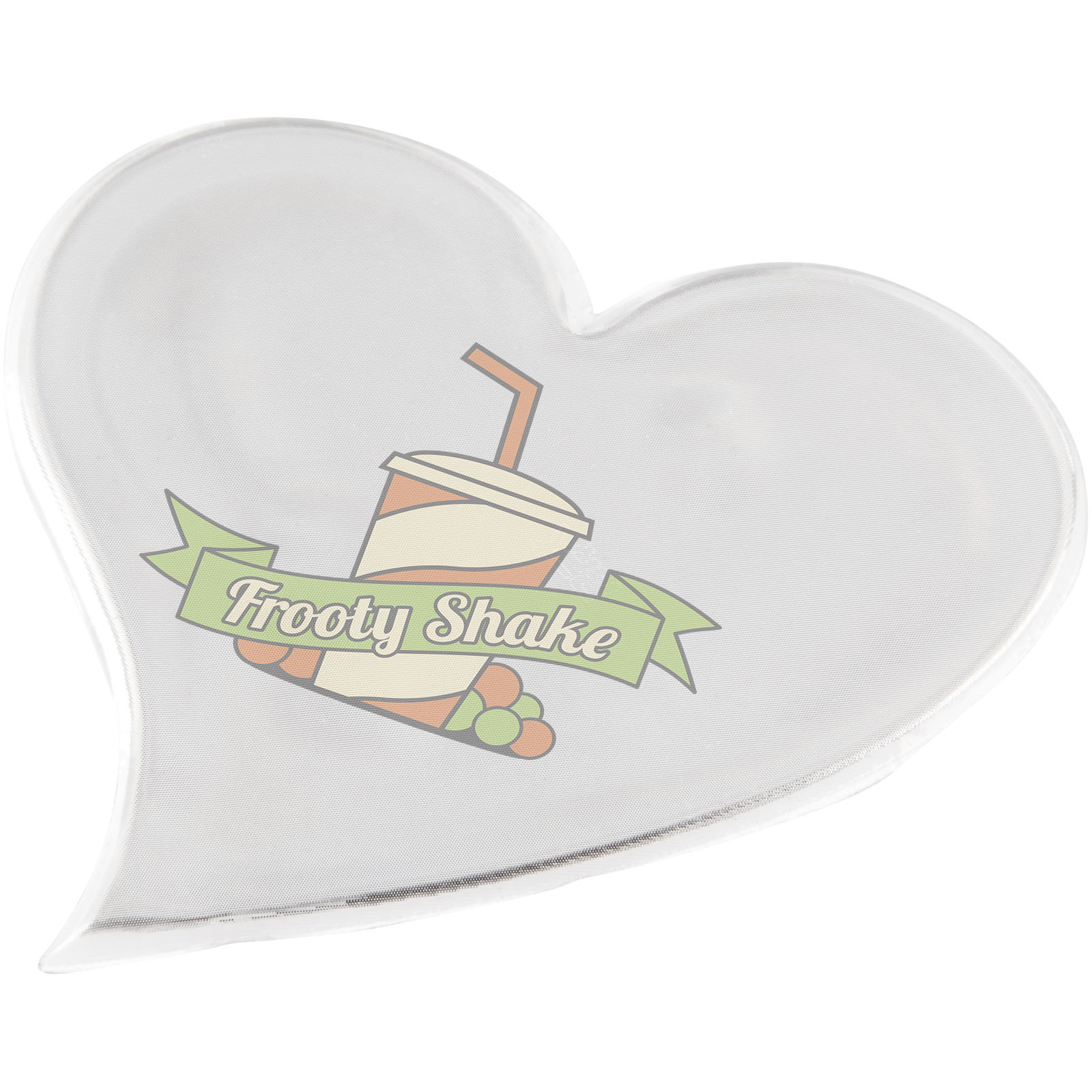 RFX™ S-12 grote reflecterende hartvormige sticker van PVC met logo bedrukken met logo