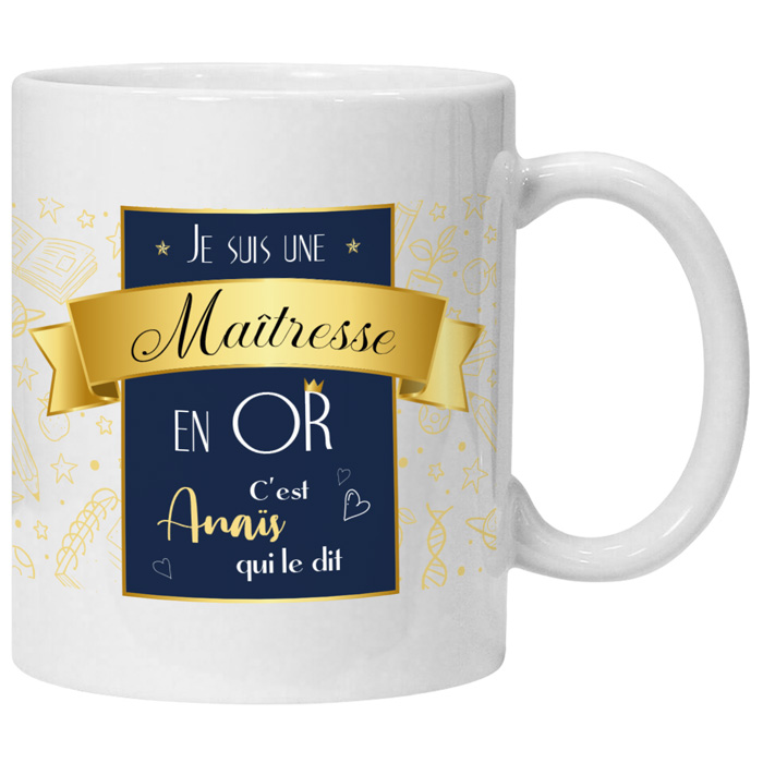 Mug personnalisé Maîtresse en Or - Assetou