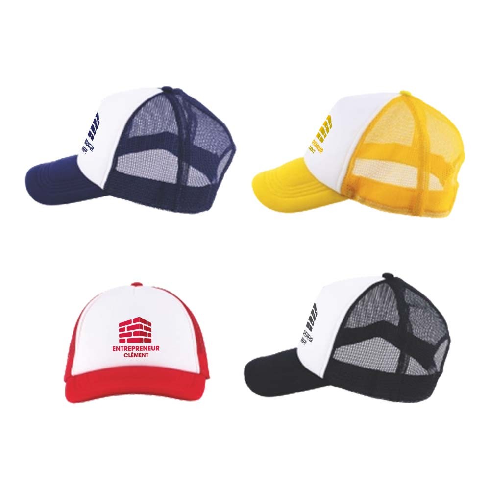 Casquette de camionneur à 5 panneaux avec sangle en plastique - Méré