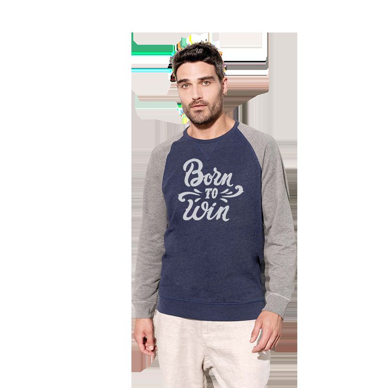Sweat-shirt bio pour homme bicolore 80% coton bio 300 g/m² - Valentin