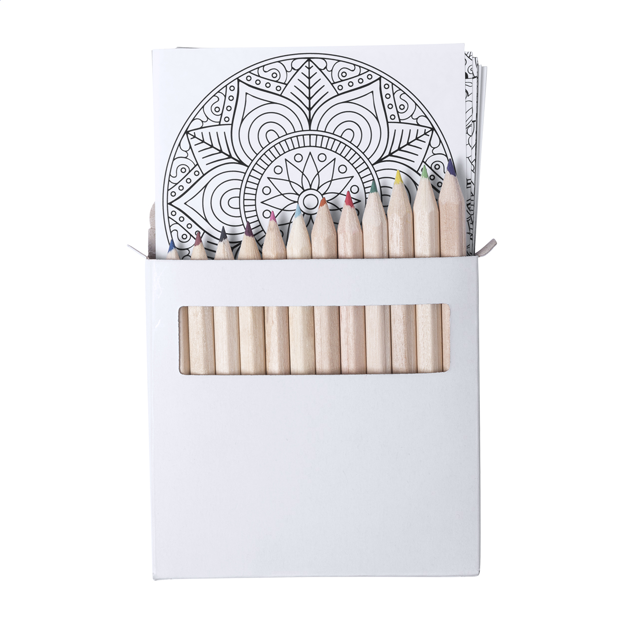 Set de coloriage mandala Condala personnalisé, 12 crayons et 12 feuilles